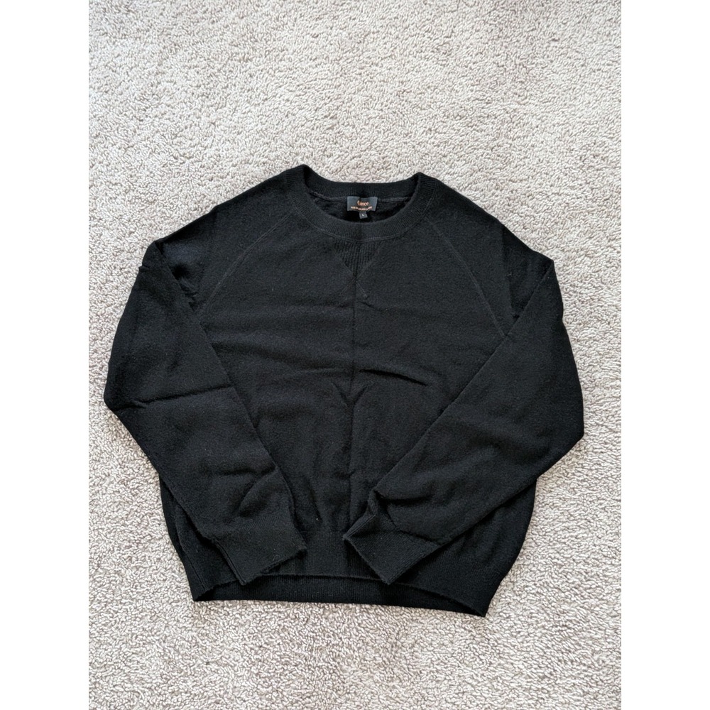 Quince Mongolian Shrunken Cashmere Sweatshirt Black Women's Large NWOT Preppy